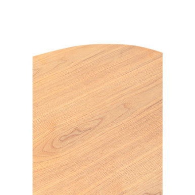 Black Metal Frame Coffee Table with Natural Oblong Top | Doha