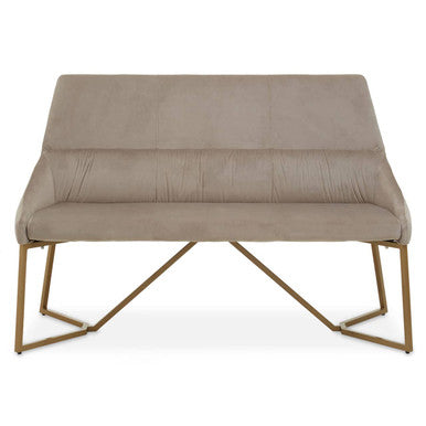 Vieste Mink Velvet Bench with Tufted Back