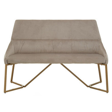 Vieste Mink Velvet Bench with Tufted Back