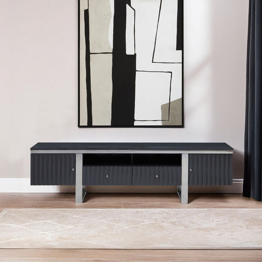 Genoa Hi Gloss Grey Media Unit