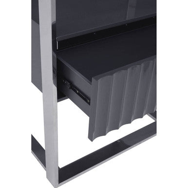 Grey and Stainless Steel Shelf Unit | Genoa