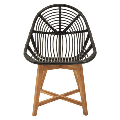 Manado Black Rattan Chair with Rattan Seat