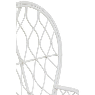 Grey and White Natural Rattan Curved Chair | Java