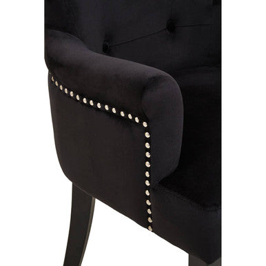 Doucet Black Velvet Chair With Ring Back