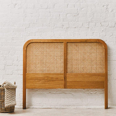 Lyon Natural Rattan And Oak Double Bed Headboard