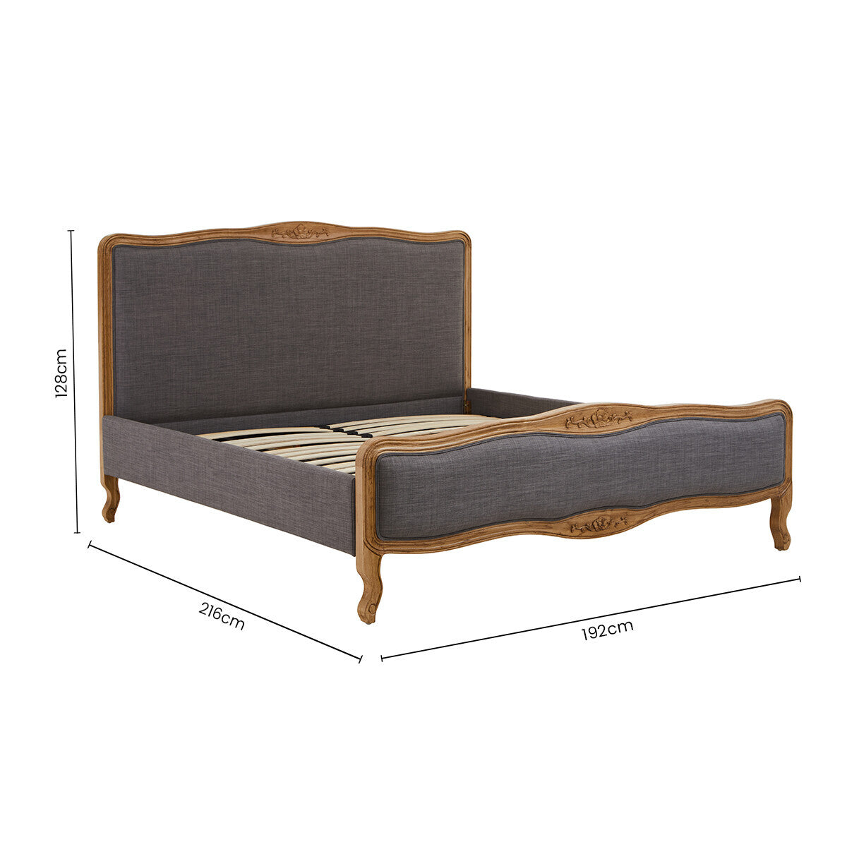 Parkside Grey Fabric Super Kingsize Bed