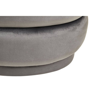 Grey Velvet Oval Pouffe | Hartford
