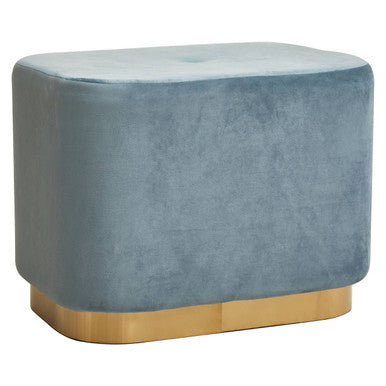 Hartford Blue Stool With Matte Gold Base