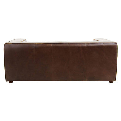 2 Seater Antique Brown Leather Sofa | King