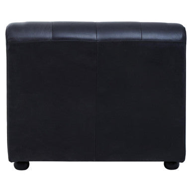 Armless Antique Black Leather Modular Sofa Chair | King