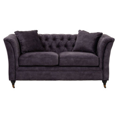 2 Seater Grey Velvet Sofa, Sabrina