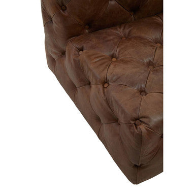 Brown Leather Modern Chesterfield Modular Sofas Chair, Hoxton