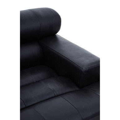 Right Arm Antique Black Leather Modular Sofas | King