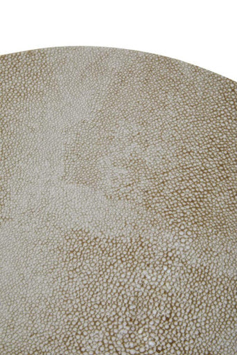 Cadio Gold Shagreen Effect Side Table and Stool with Gold Finish Base