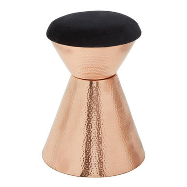 Jaipur Black Velvet Stool with Padded Seat