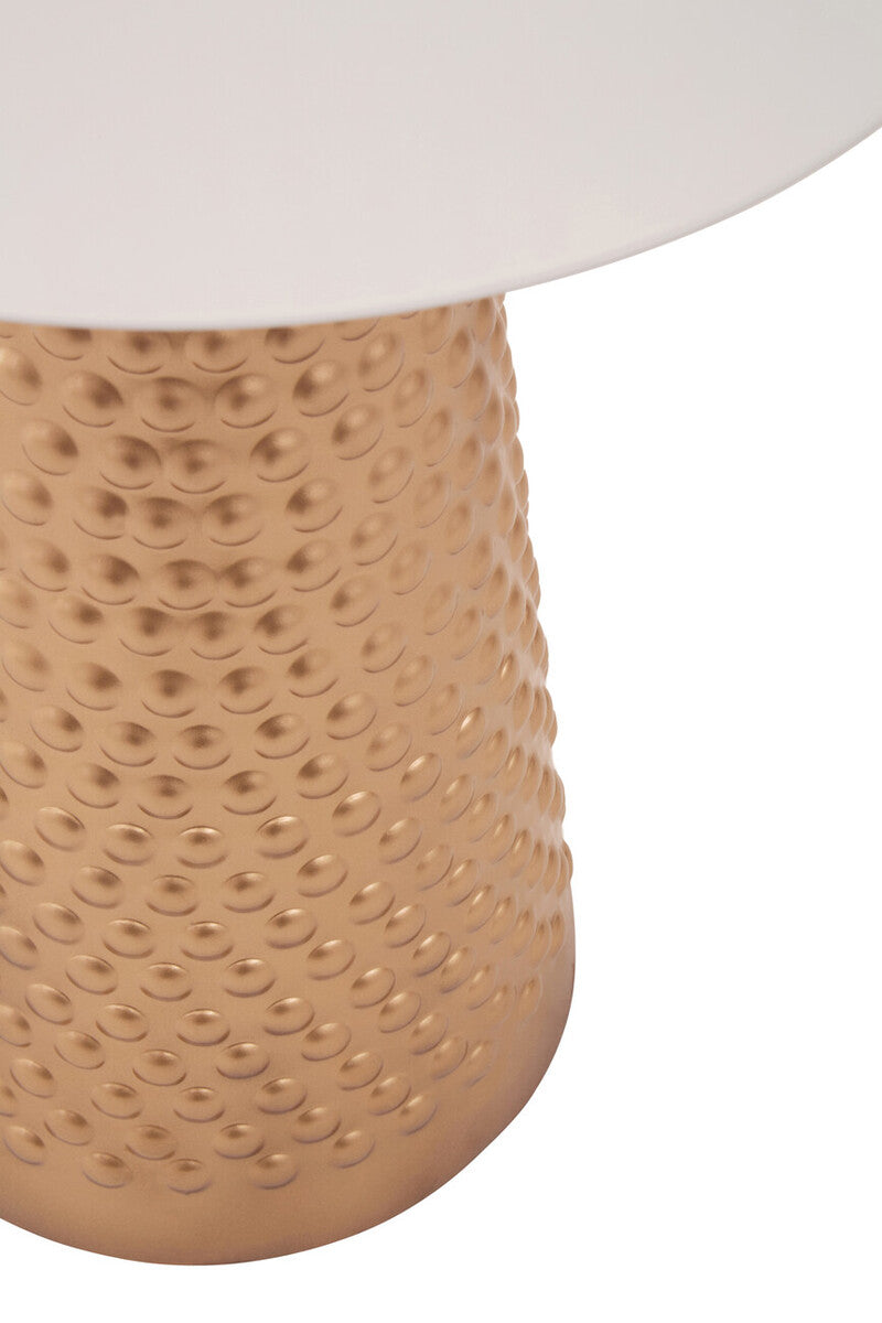 Amira White Top Gold Base Side Table