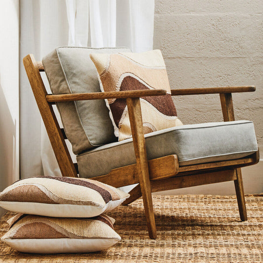 Hector Natural Linen and Oak Armchair