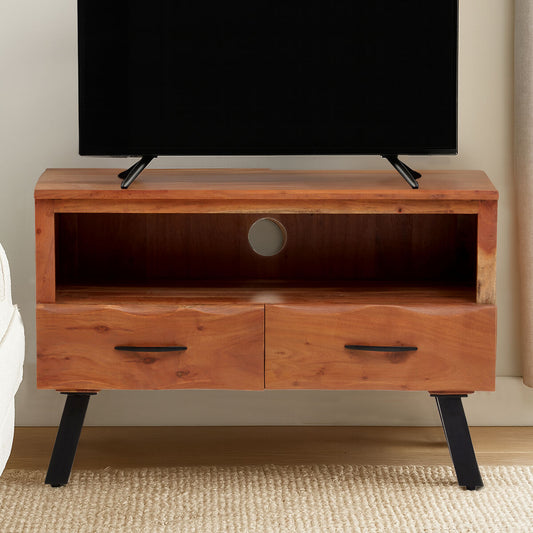 Nashik Two Drawer Acacia Wood Media Unit