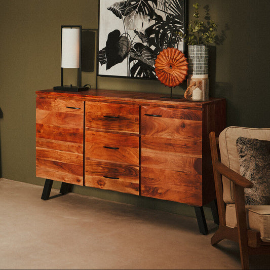 Nashik Large Acacia Wood Sideboard
