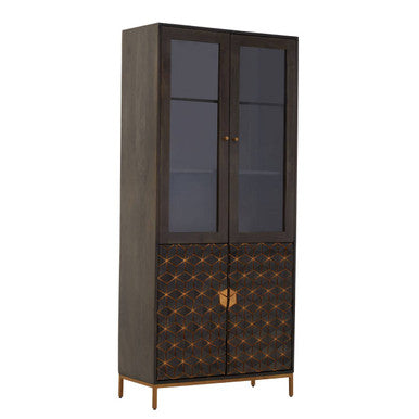 Grey Finish Mango Wood Tall Cabinet | Patna