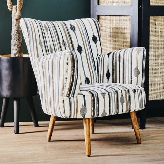 Cefena Armchair With Flared Arms