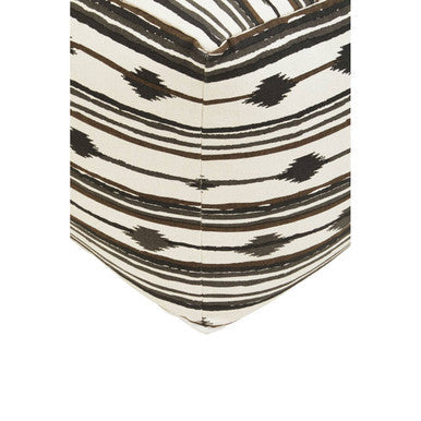 Black and White Ikat Square Pouffe | Cefena