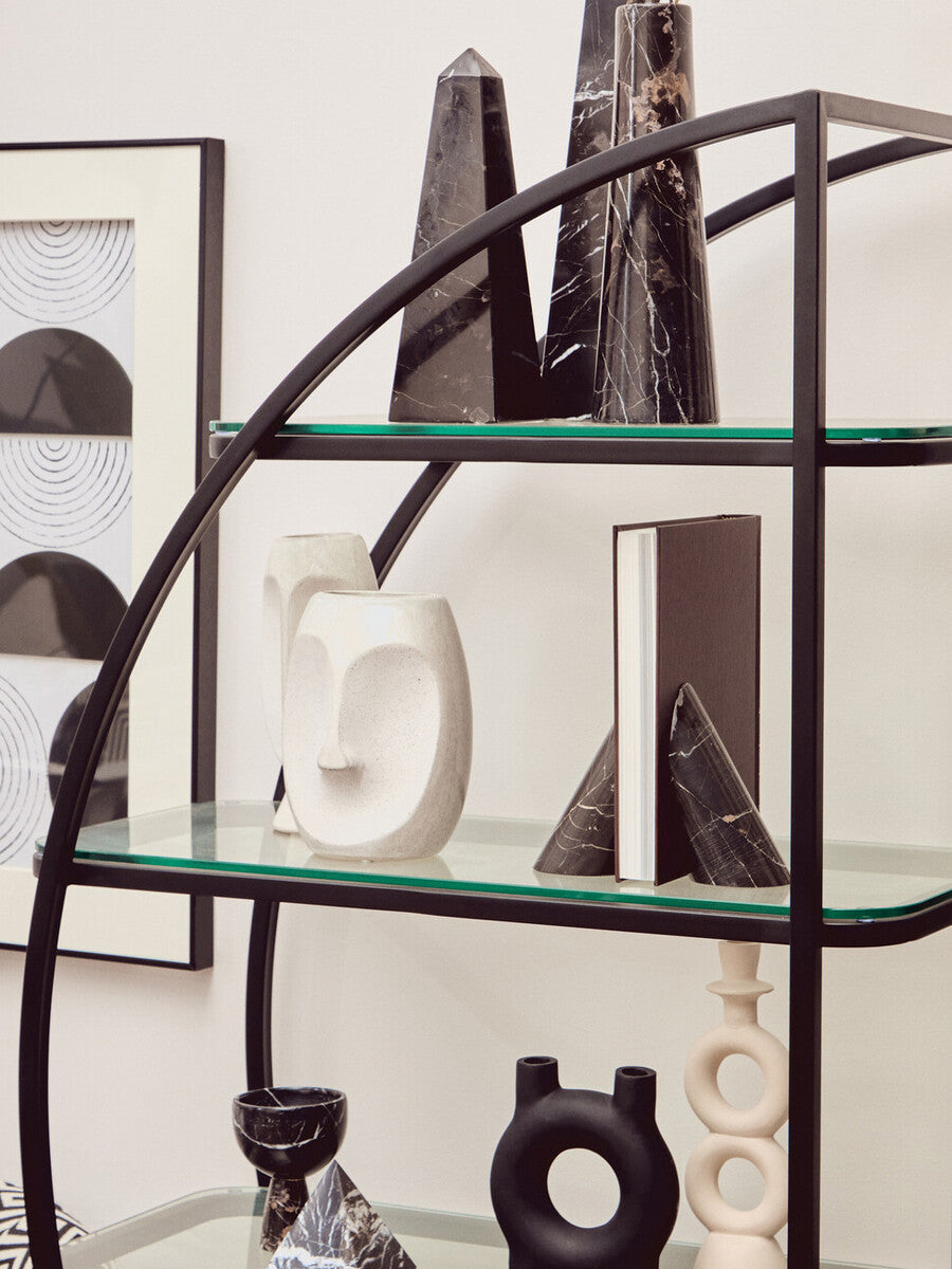 Left Half Moon Black Shelf Unit | Vogue