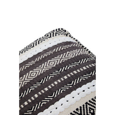 Grey and White Pouffe | Cefena