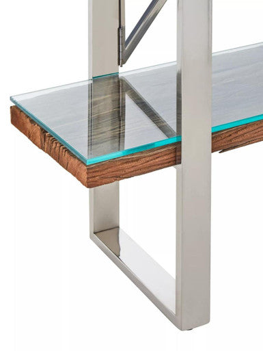 Kerala Natural Wood Four Tier Shelf Unit