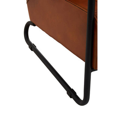 Buffalo Tan Leather Armchair with Channel Detailing