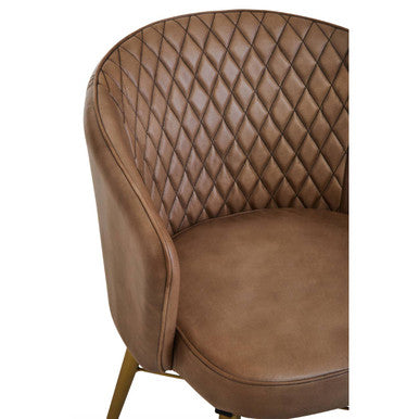 Grey Leather Chair with Gold Finish Legs | Buffalo