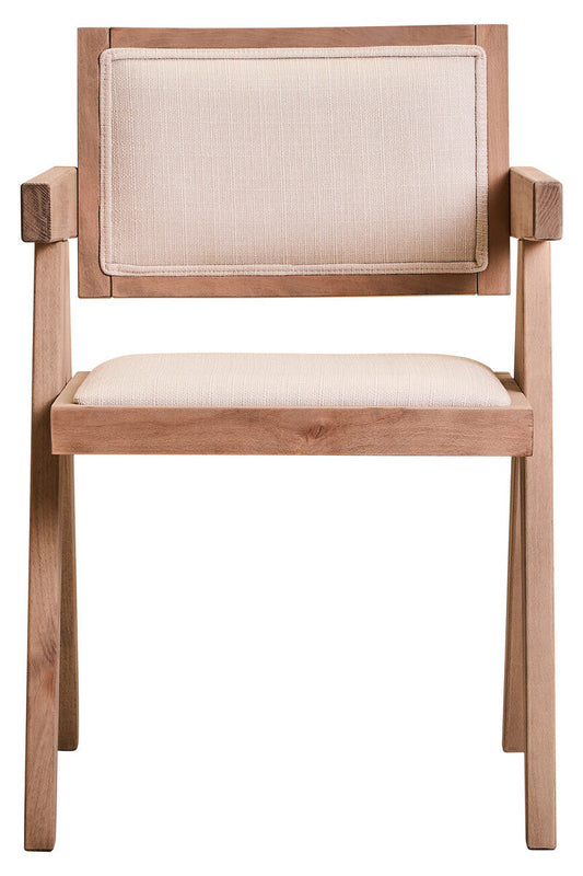 Ivory Fabric and Grey Wash Beech Wood Dining Chair | Cebu