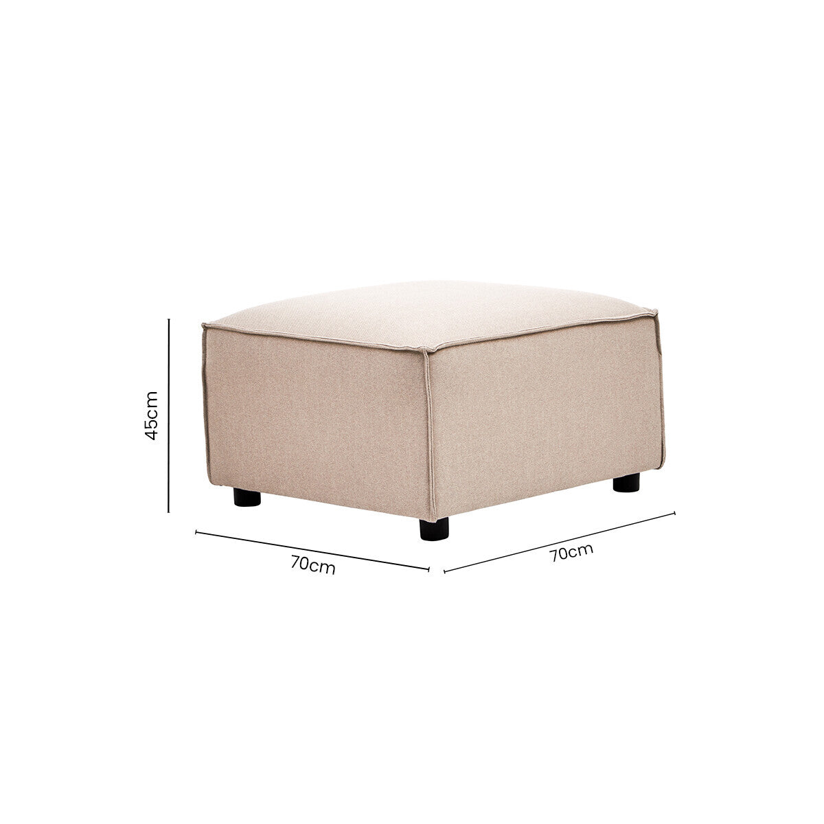 Natural Fabric Modular Ottoman | Toulouse