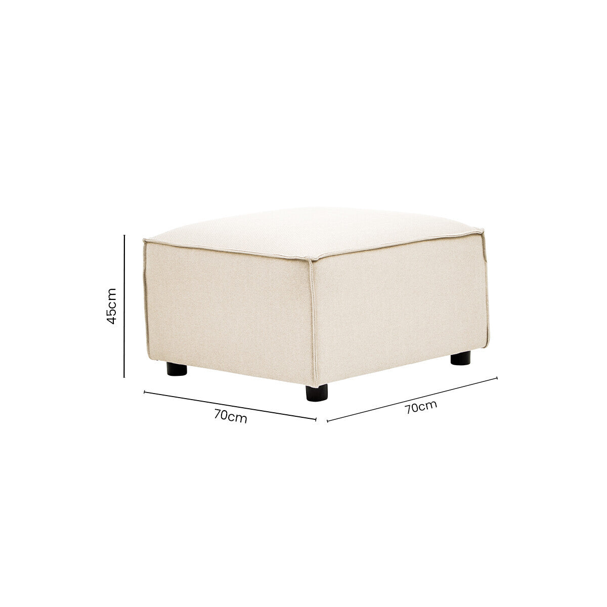 Cream Fabric Modular Ottoman | Toulouse