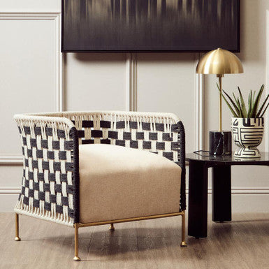 Satna Jute Black and White Design Chair