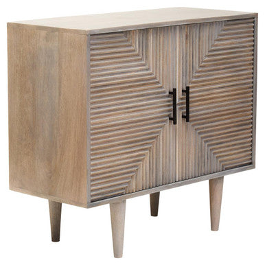 Satna Jute Black and White Design Mango Wood Sideboard