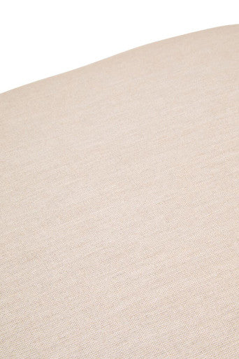 Parova Linen Texture Footstool With Wood Base