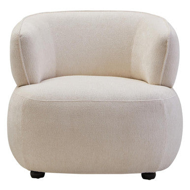 Dasha Ivory Chenille Curved Chair