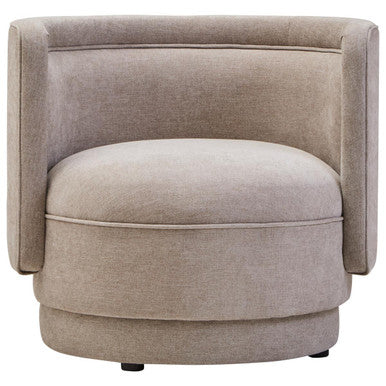 Taupe Chenille Effect Curved Chair | Drake