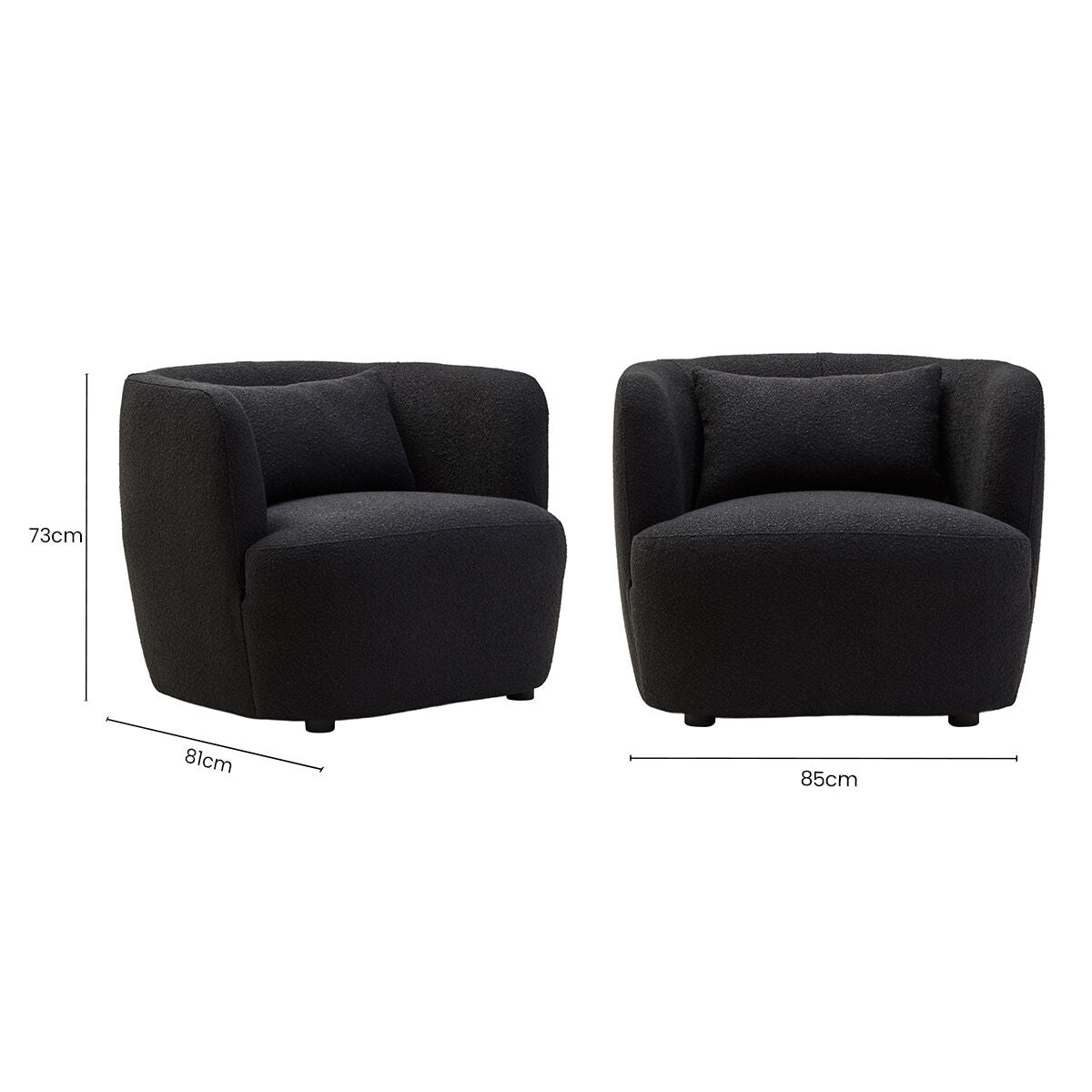 Textured Black Curved Chair | Bruge