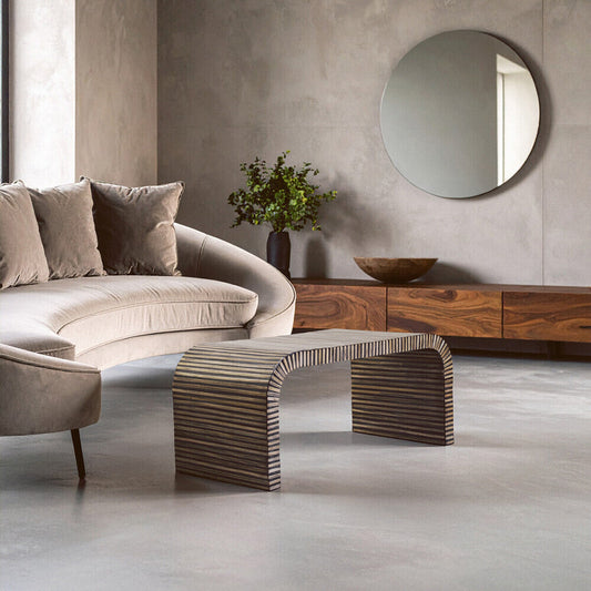 Bambusa Bamboo Inlay Curved Coffee Table