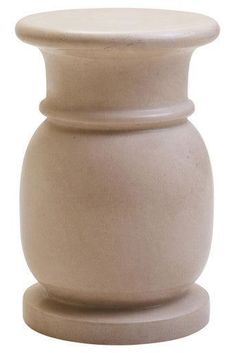 Zoro Cream Marble Side Table and Stool with Smooth Finish