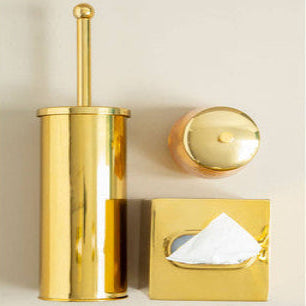 Allegra Stainless Steel Toilet Brush With Gold Detail