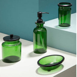Allegra Kiara Green Glass Bathroom Jar