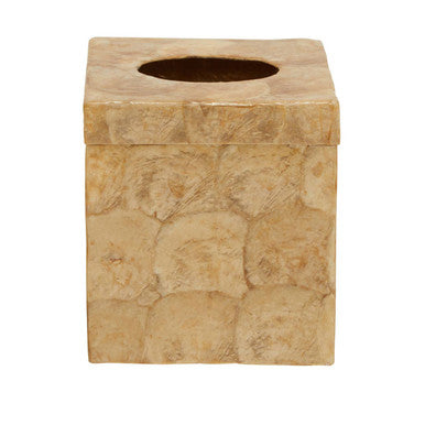 Palu Beige Seashell Square Tissue Box