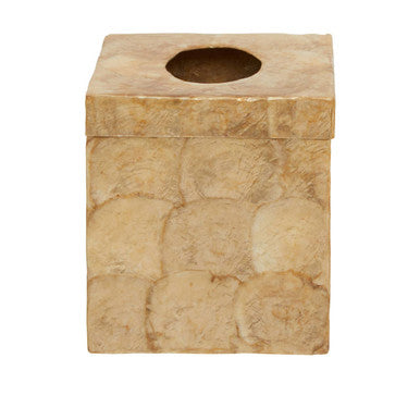 Palu Beige Seashell Square Tissue Box