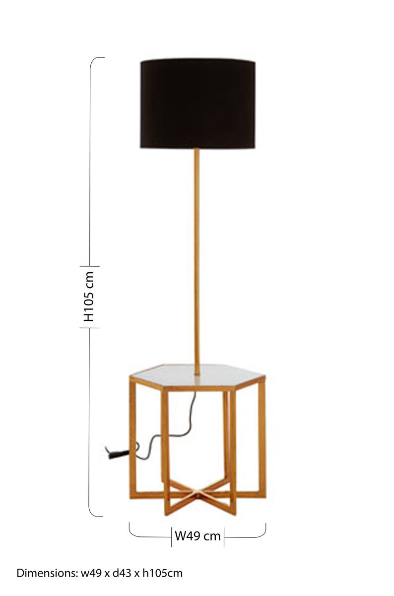White Marble and Gold Floor Lamp | Sika