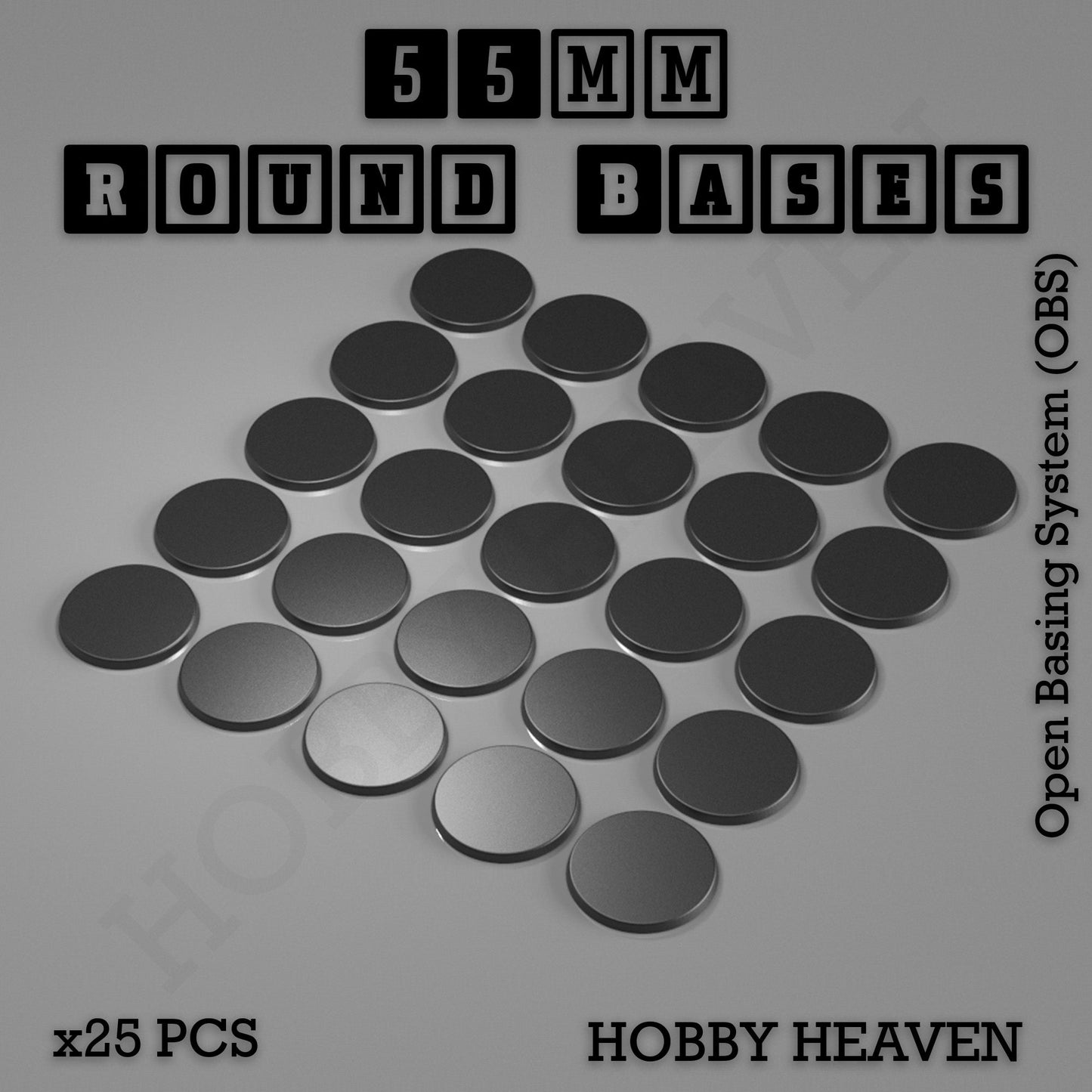 55mm Round Textured Bases 3D Printed Infinity Compatible