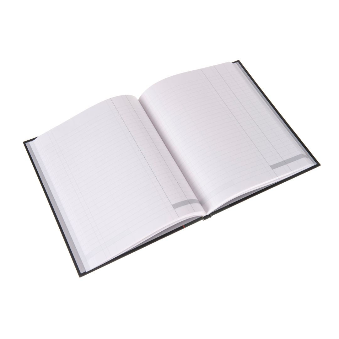 Ideal - Quarto Cashbook Casebound Double Cash - 192 Pages - Black (574)