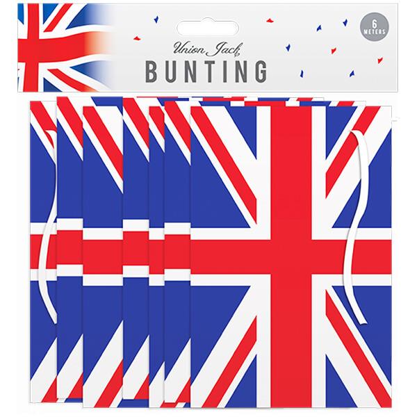 6 Metre Long Union Jack Flag Bunting Decoration with 12 Flags